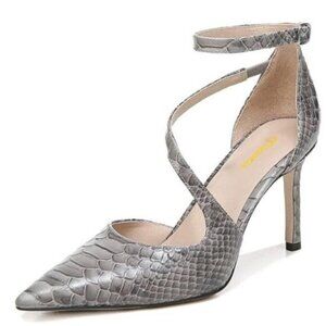 Milooey Classic Closed Pointed Toe Stiletto Heels Sexy Ankle Strap Heeled Pumps